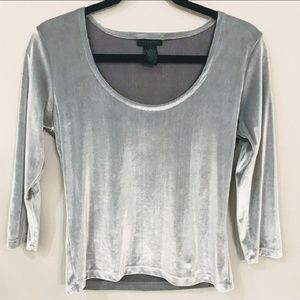The Limited silver velvet top size M